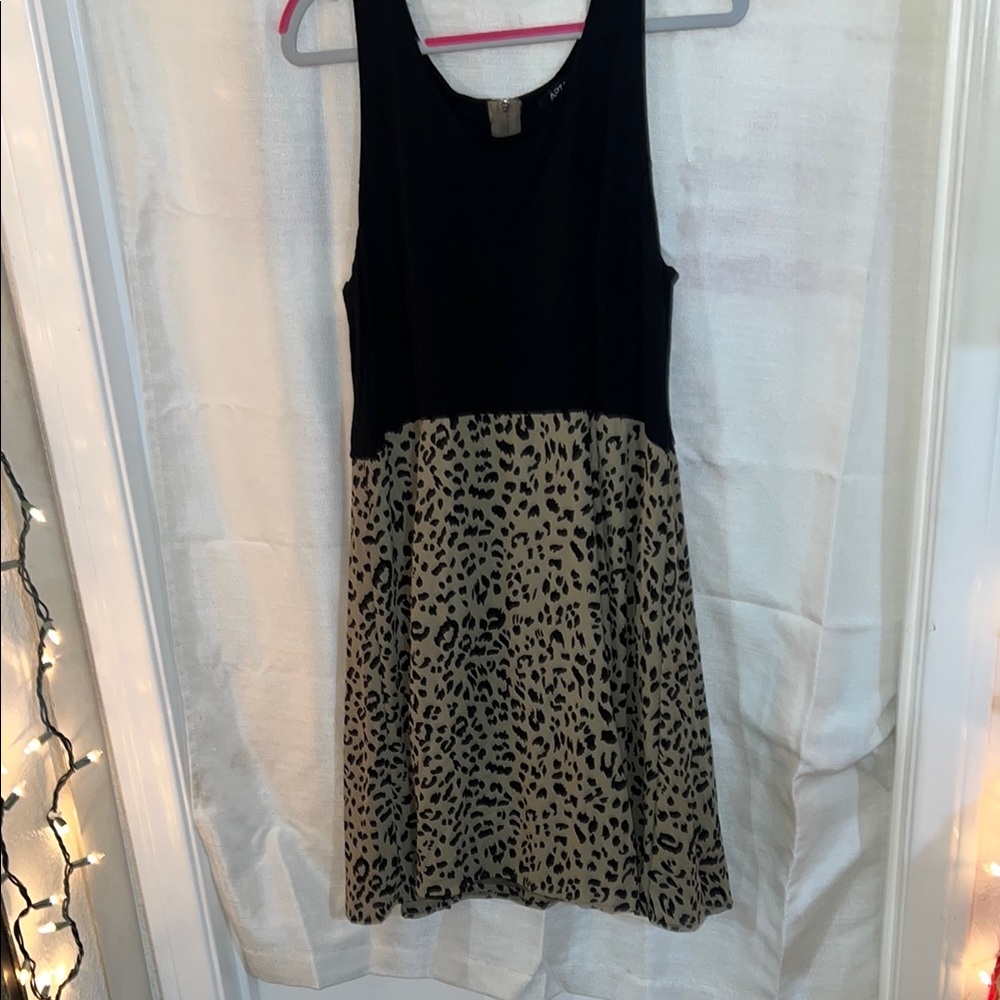 Chic Black and Leopard Print Dress